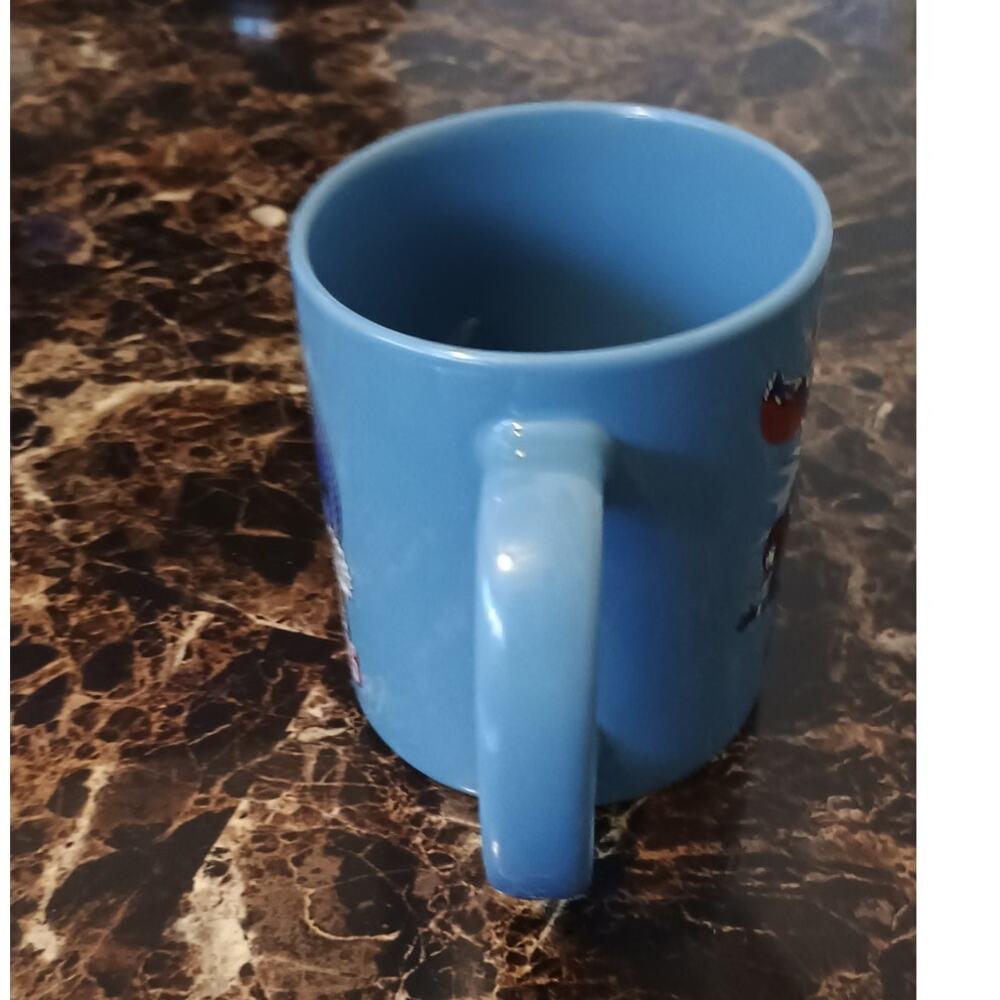 NWT  Marvel Comics Super Heroes 21 oz. Coffee Mug Blue 2-Sided Print